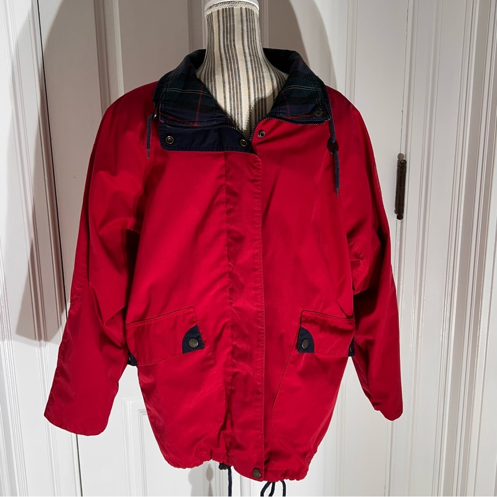 Mulberry street red small plaid jacket all weather J277